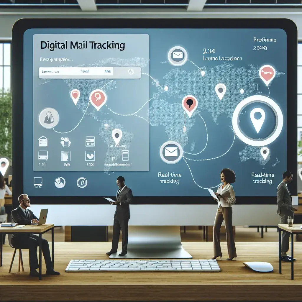 "Plataforma digital de seguimiento en tiempo real de Correos, mostrando un mapa interactivo con actualizaciones de envíos para clientes."