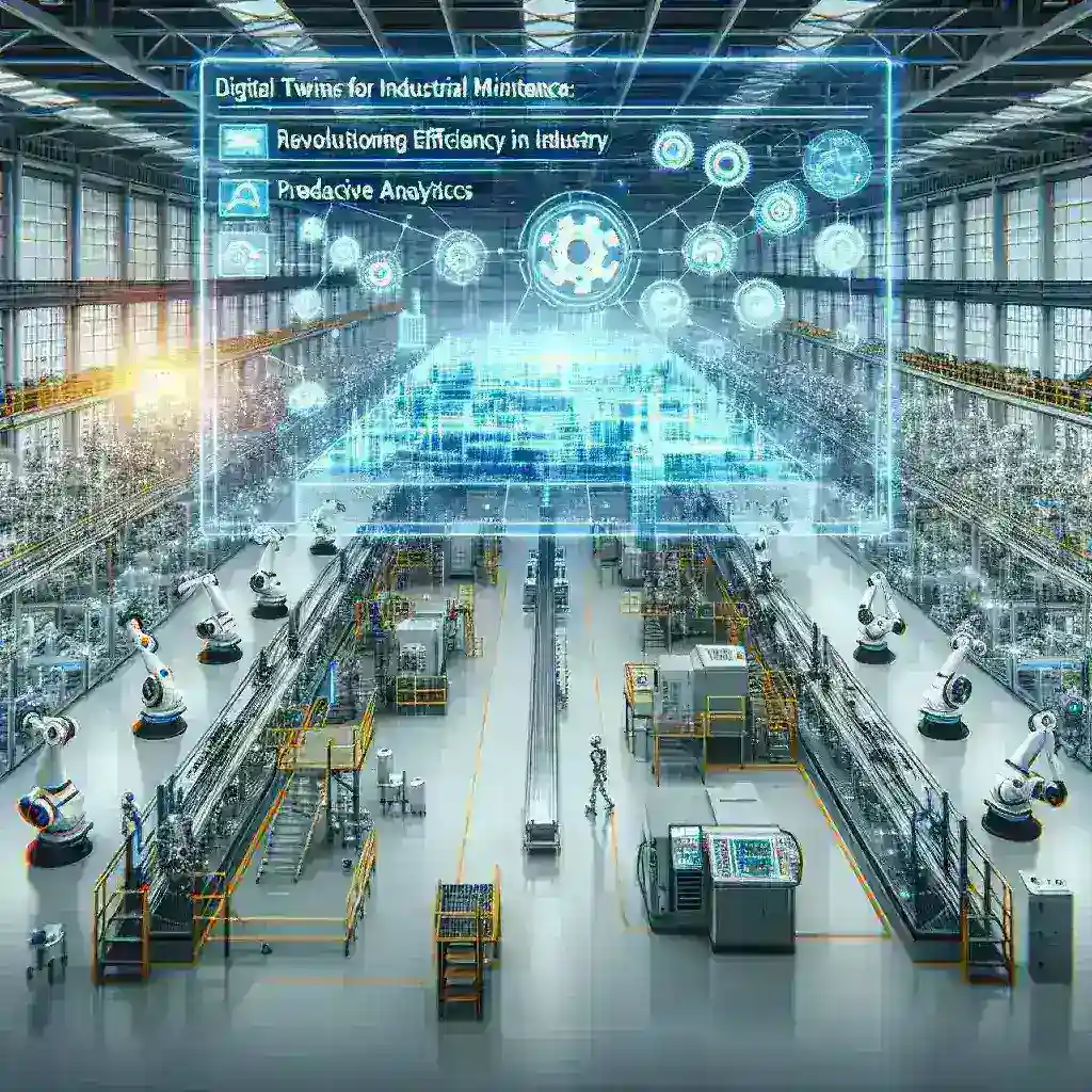 "Digital twin technology enhancing industrial maintenance efficiency with real-time data visualization and predictive analytics"